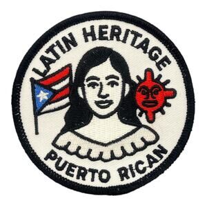 Boricua Patch Puerto Rico Puerto Rican Pride Latin X Embroidered Iron On 2.5x5"